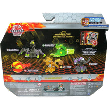 Load image into Gallery viewer, Bakugan Geogan Rising 5 Figure Brawler Pack with Darkus Arachnia + Ventus Amphrog - Back