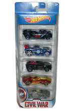 Load image into Gallery viewer, Hot Wheels Captain America Civil War 5 Car Pack DRB89