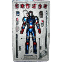 Load image into Gallery viewer, KingArts Iron Man 3 Iron Patriot 1/9th Scale Diecast Figure DFS004 - Front in box