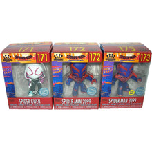 Load image into Gallery viewer, Funko Mini Spider-Man Across the Spiderverse Glitter Spider-gwen, Spider-man 2099, Spider-Man 2099 Glow in the Dark  74112