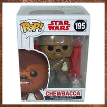 Load image into Gallery viewer, Funko Pop! Star Wars Chewbacca Bobble Head with Porg no.195 - Gallery