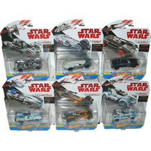 Load image into Gallery viewer, Hot Wheels Star Wars Carships Collection of 13 Vehicles - View of 6 packs