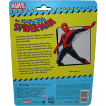 Load image into Gallery viewer, Marvel Legends 6-inch Retro The Amazing Spider-Man Web Wings Action Figure G0067 Back of Packaging
