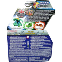 Load image into Gallery viewer, Bakugan Evolutions True Metal Aquos Colossus Bakugan Platinum Power Up Pack - Back