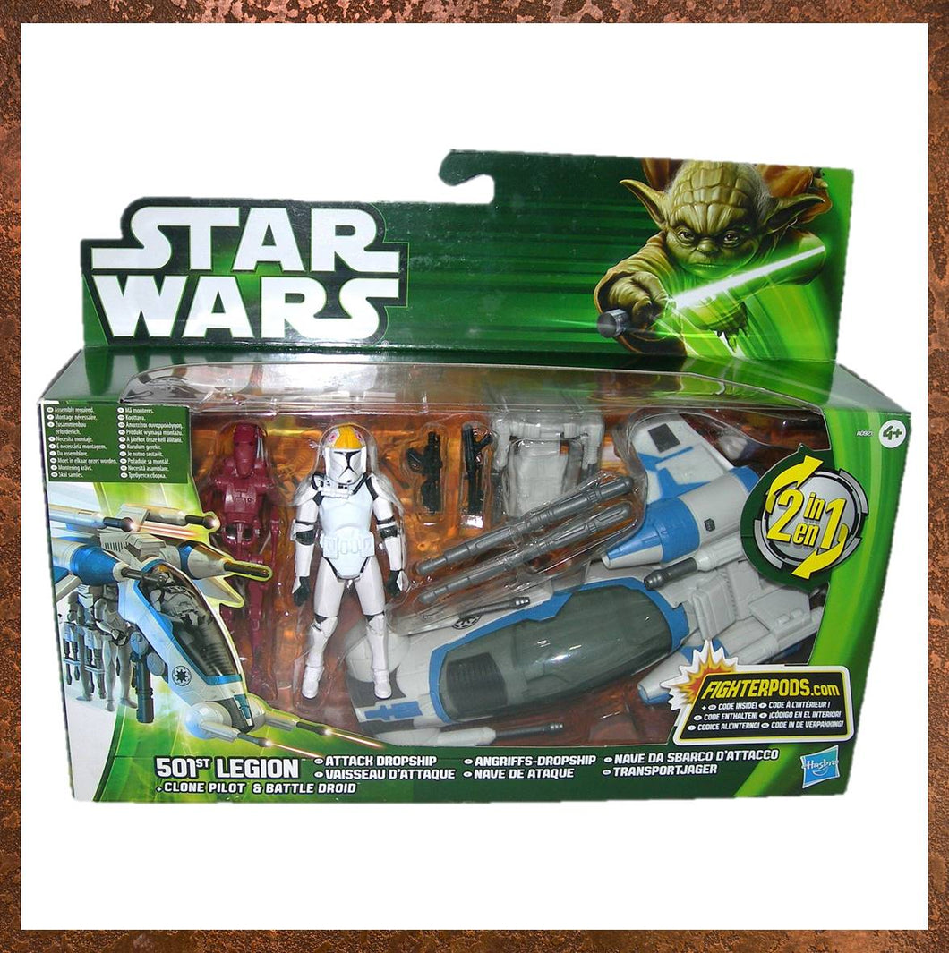 2013 Star Wars The Clone Wars 501st Legion Attack Dropship with Clone Pilot and Battle Droid A0921 - Gallery