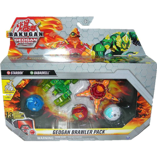 Bakugan Geogan Rising 5 Figure Brawler Pack with Pyrus Starbox + Ventus Babadrill - Front
