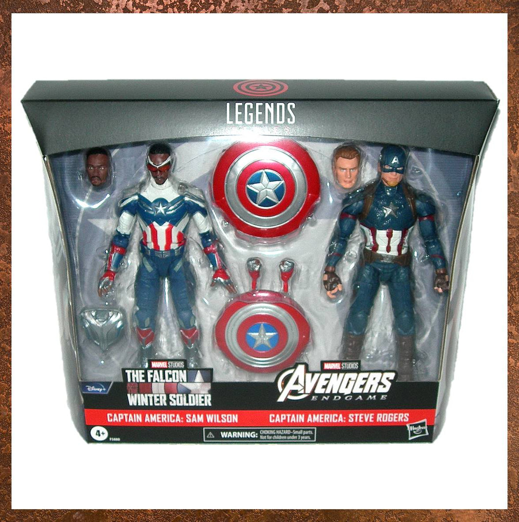 Marvel Legends 6-Inch Captain America 2-Pack Steve Rogers Sam Wilson Action Figures F5880 - Gallery