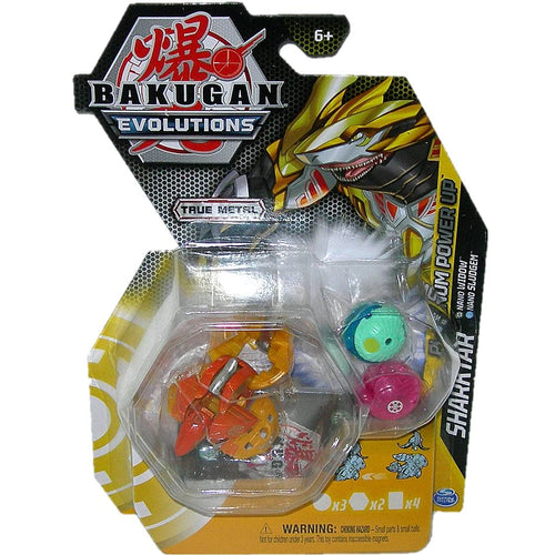 Bakugan Evolutions True Metal Aurelus Sharktar Bakugan Platinum Power Up Pack - Front