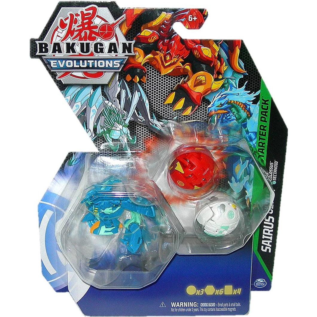 Bakugan Evolutions Aquos Sairus Ultra, Pyrus Colossus & Haos Sectanoid Bakugan Figure Pack - Front