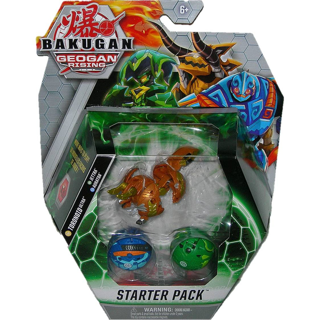 Bakugan Geogan Rising Aurelus Toronoid Ultra, Ventus Jettra & Aquos Auratoa Bakugan Figure Pack