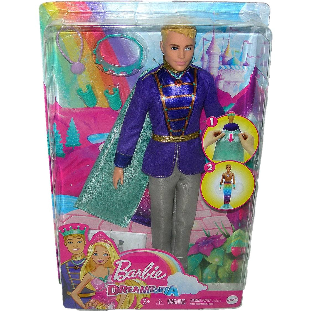 Barbie Dreamtopia 2-in-1 Transforming Ken to Merman Prince Doll