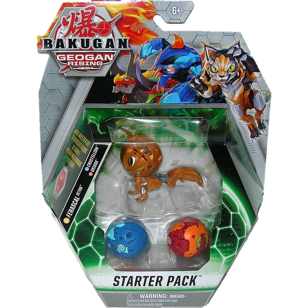 Bakugan Geogan Rising Aurelus Ferascal Ultra, Aquos Crustillion & Pyrus Oxidox Bakugan Figure Pack